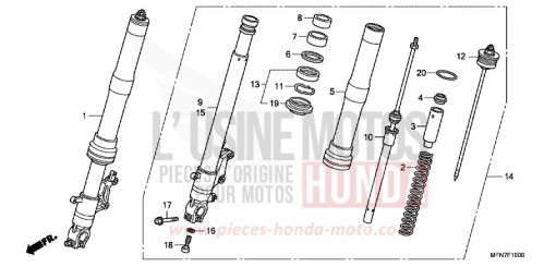 FOURCHETTE AVANT CB1000RC de 2012